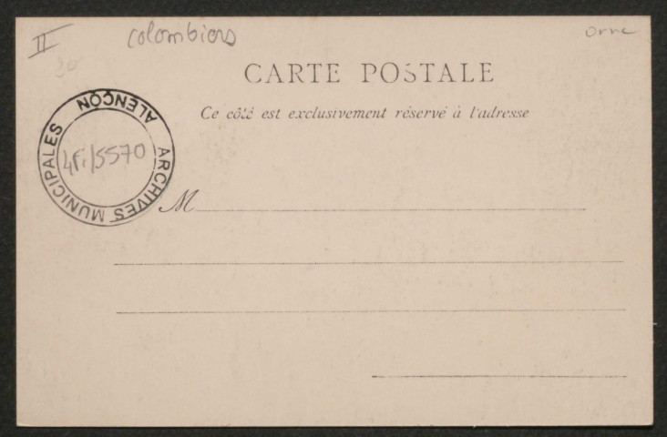 Colombiers (Orne), La Normandie, environs d'Alençon, le château des Vignes, carte postale ancienne noir et blanc n°55, sd, (14x9), acquisition 2021, AMA.