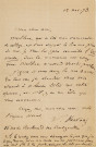 Lettre autographe signée de l'écrivain Victor Kervani à l'acteur Adolphe Delaferrière (12 novembre 1873).