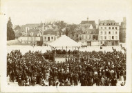 Alençon, Remise du drapeau aux vétérans de la guerre franco-allemande (1895), photographie noir et blanc.
