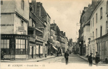 Alençon (Orne), la Grande Rue, carte postale ancienne noir et blanc n°87, édition Léon et Lévy (Paris), marque LL., (Date d'utilisation : 28 mai 1922), (14x9), AMA, 2 exemplaires.