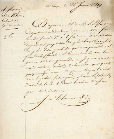 Foire de la chandeleur, surveillance, sécurité (1812-1819). : rapports