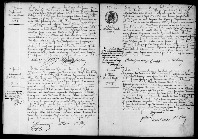 Registre des actes de naissance et adoption (1860).