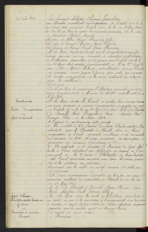 Recrutement, soutiens de famille : Avis du Conseil. Recrutement, sursis d'incorporation : Avis du Conseil. Lycée d'Alençon, frais d'études des classes enfantines, demandes en remises : Rapport