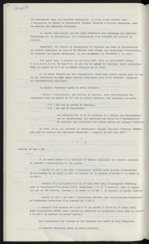 Personnel, attribution de logement par utilité de service, dessinateurs assumant les fonctions d'adjoints techniques.