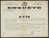 Extension d'un dépôt d'hydrocarbures appartenant à la société anonyme des pétroles "Jupiter" rue Charles Gide, avis d'enquête (12 avril 1938), affiche (44cm x 34cm).