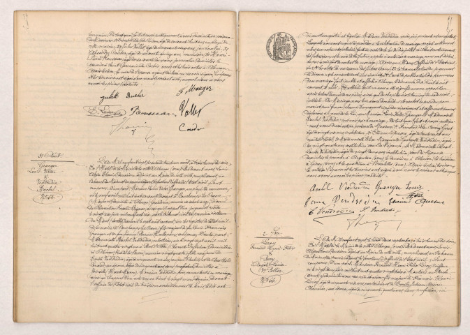Acte de mariage de MAUGER François Louis Félix et BUCHER Juliette Berthe (31 Août 1907), GRANGER Louis Victor et VENDREDIN Rachel (31 Août 1907), LEROY Fernand Henri Félix et PAVY Angèle Louise veuve POTTIER (02 Septembre 1907).