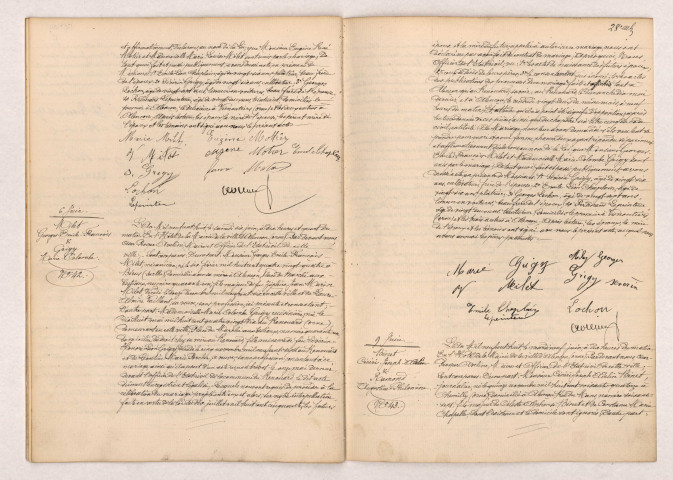 Acte de mariage de MOTIER Eugène René et MILET Marie Louise (6 Juin 1908), MILET Georges Emile François et GRIGY Marie Colombe (06 Juin 1908), BINET Cénéri Joseph Avelin et RAMOND Augustine Philomène (09 Juin 1908),