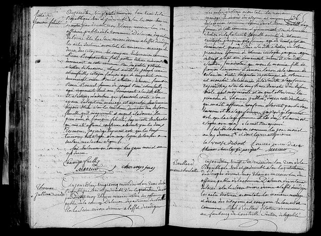 Acte de naissance de FRETE Françoise Félicité (11 juillet 1795),acte de naissance de LEMEUNIER Thomas Julien enfant naturel (13 juillet 1795),acte de naissance de BOULLARD Marie Charlotte (14 juillet 1795).