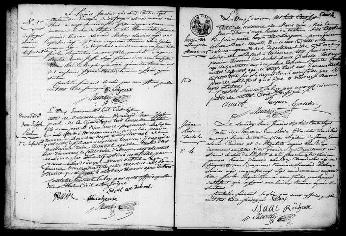 Registre des actes de naissance et adoption (1er janvier-31 décembre 1807).