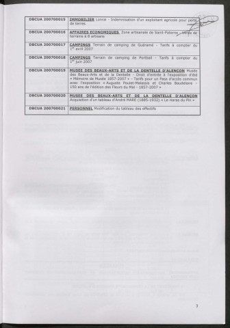 Registre des décisions et des délibérations du conseil communautaire (8 Mars - 20 Décembre 2007).