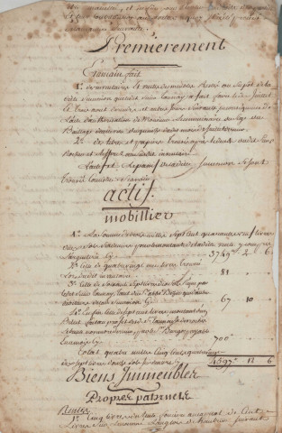 Succession de Pierre Rocher et de Taunay Louise : acte du 26 février 1780.
