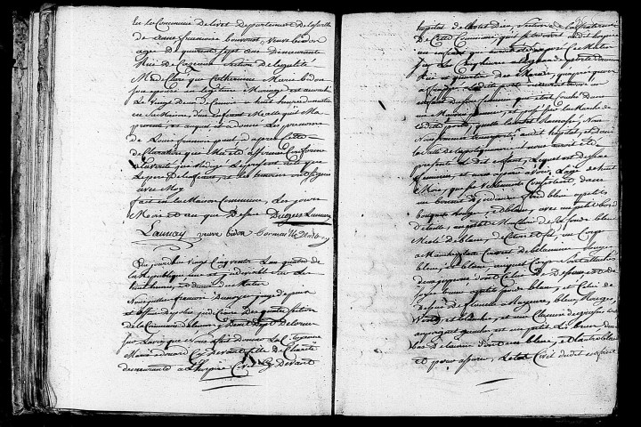 Acte de naissance de LAUNAY Louis François Paul (12 mars 1796),acte de naissance de Marie Françoise enfant trouvé (15 mars 1796).