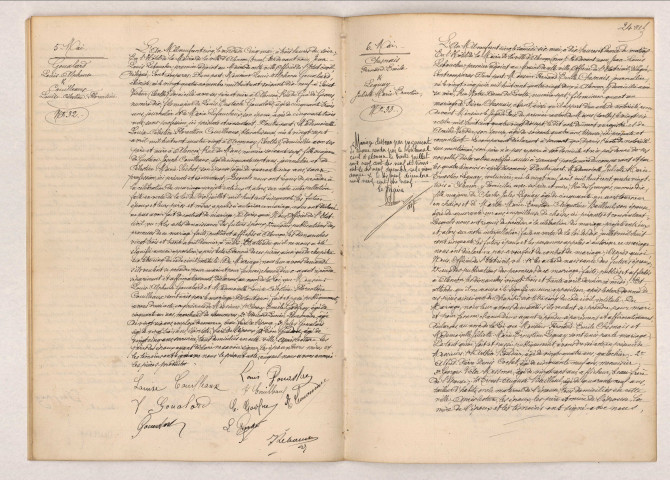 Acte de mariage de GOUALARD Louis Alphonse et COUILLEAUX Louise Célestine Florentine (5 mai 1905), acte de mariage de CHESNAIS Fernand Emile et LEGUAY Juliette Marie Ernestine (6 mai 1905)