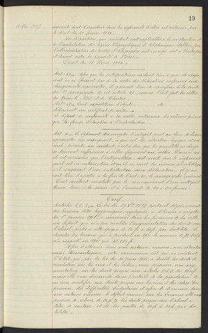 Octroi, révision du règlement, tarif d'Octroi, rapport