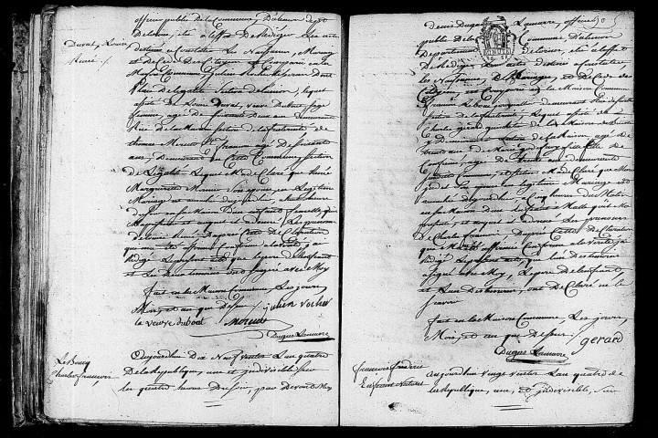 Acte de naissance de ROCHER Louise Renée (8 mars 1796),acte de naissance de LEBOUCQ Charles François (9 mars 1796),acte de naissance de SOURCIN François Frédéric enfant naturel (9 mars 1796).