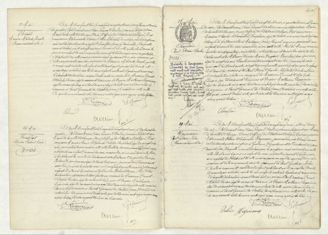 Reconnaissance de THIRARD Maurice Modeste Joseph (21 mai 1903),acte de naissance de SECONDAT Lucien Robert Pierre (26 mai 1903),CHAPLAIN Paul Pierre Charles (28 mai 1903),reconnaissance de HEYMANN Paul Gustave Jules (21 mai 1903).