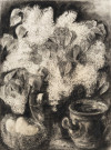 Bouquet de fleurs, fusain, Louise Jeanne Aimée Hervieu, (69cm x 51cm), signé en bas à droite, collection Bismuth-Etcheverry, acquisition 2024, AMA.