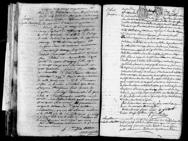 Acte de naissance de LABERGE Auguste Alexandre (8 février 1795),acte de naissance de ROBERT François (8 février 1795),acte de naissance de CHEVALLIER Michelle Charlotte (11 février 1795).