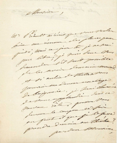 Lettre autographe signée de la femme de lettres Louise Colet sur ses œuvres dramatiques au comédien Louis Fortuné Adolphe Laferrière [1873].