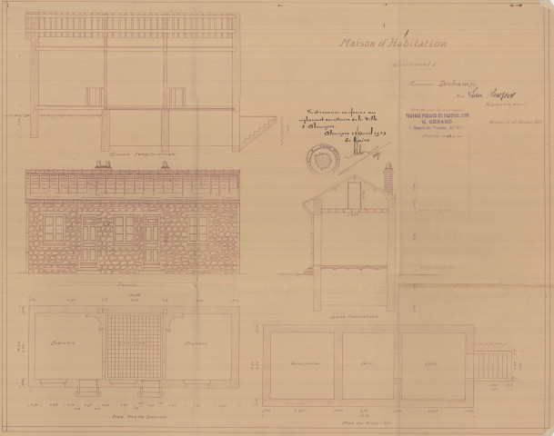 permis de construire n°18, Construction d'une maison d'habitation Rue Louis Rousier Alençon, (date de décision : 22/04/1929), (auteur du projet, architecte : GERARD (entrepreneur)).