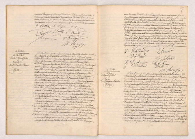 Acte de mariage de FUGÈRE René Louis et LORETTO Rodolphine Marie Joséphine (6 juillet 1909), Acte de mariage de LE BOURDAIS Basile Clément Jules et VÉTILLARD Juliette Emilia Léonie (06 juillet 1909), Acte de mariage de DORÉ Auguste Albert et LEGUAY Louise Georgina Madeleine (10 juillet 1909).