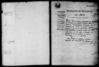 Registre des actes de mariage et divorce (1811).