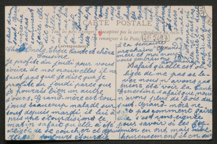 Colombiers (Orne), La Normandie, environs d'Alençon, église et presbytère, carte postale ancienne noir et blanc, Poret-Garnier, éditeur, sd, (14x9), acquisition 2021, AMA.