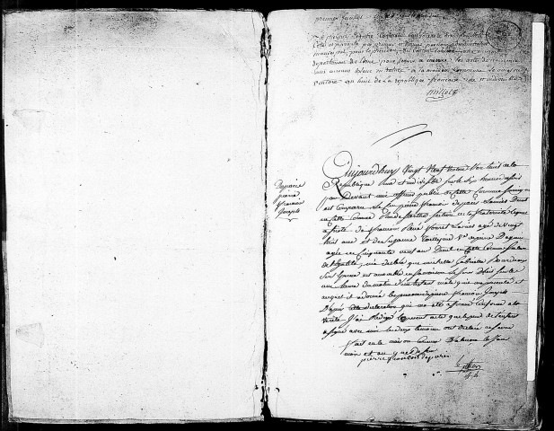 Registre des actes de naissance (9 mars 1800-22 septembre 1800).