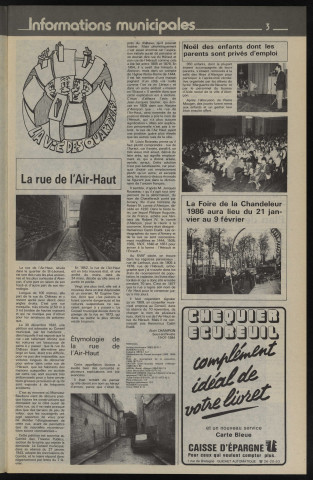 Alençon Notre Cité, journal d'information municipale et districale n°85 (janvier 1986).