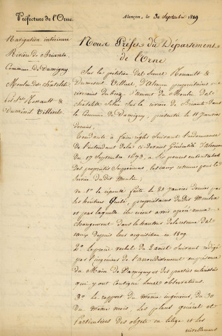 Rivière de la Briante, règlement d'eau sur la retenue des eaux du Moulin des Châtelets : arrêté, correspondance.