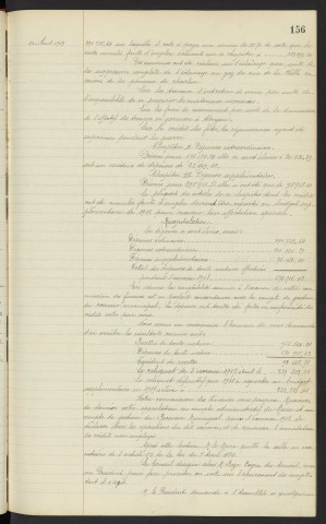Comptabilité de la ville, compte de gestion du receveur municipal et compte administratif du Maire pour l'exercice 1918, rapport