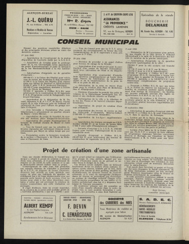 Cité des Ducs, bulletin municipal officiel de la Ville d'Alençon n°6 (octobre 1966).