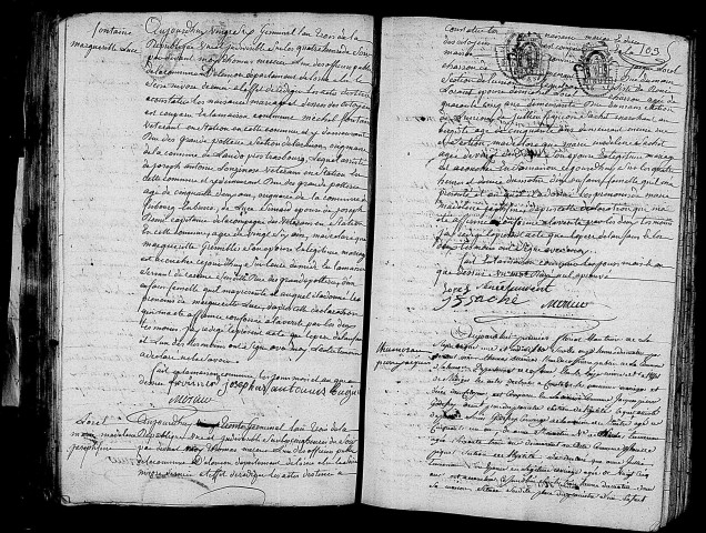 Acte de naissance de FONTAINE Marguerite Luce (15 avril 1795),acte de naissance de LOREL Marie Madeleine Joséphine (19 avril 1795),acte de naissance de GODEFROY Pierre Jacques (20 avril 1795).