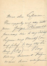 Lettre autographe signée de l'écrivain Amédée de Rolland à l'acteur Adolphe Laferrière (sd) .