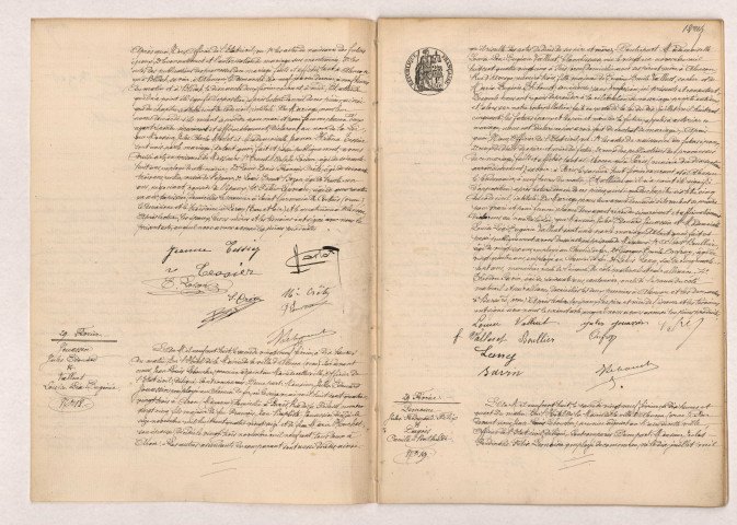 Acte de mariage de MORLOT Jules Charles et TESSIER Jeanne Hélèna (26 Février 1908), JOUASSIN Jules Edouard et VALLUET Louise Léa Eugénie (29 Février 1908), LEMOINE Jules Ferdinand Félix et DAGOIS Camille Bathilde (29 Février 1908).