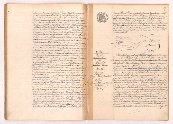 Acte de mariage de PRUGENT Jules Germain Etienne et STAVEAUX Hélène Angéline Henriette Clémence (05 Mars 1907), CHAPLAIN Eugène Victor Jean Jules et NEVEU Marie Athanaïse Augustine (08 Mars 1907).