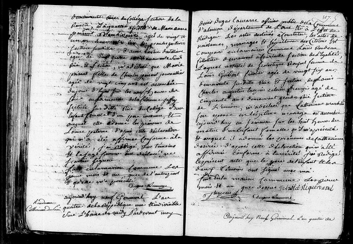Acte de naissance de PAISANT Louise Paterne enfant naturel (28 mars 1796),acte de naissance de RONDEAU Catherine Désirée (29 mars 1796),acte de naissance de BOUCHERON Armand Fidel (28 mars 1796).