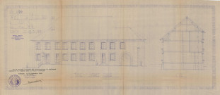 Agrandissement du Carmel, façade latérale gauche (ech : 1/50, Marcel Mezen) (28 mars 1938), dessin n°10.