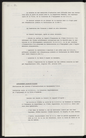 Achèvement des études de P.M.E., convention avec le comité d'expansion de l'Orne. Lotissement Alençon village, réalisation des travaux d'infrastructure et équipement V.R.D., convention entre la S.E.M.D.O., la direction départemental de l'équipement et la ville d'Alençon.