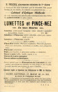 Création d'un cabinet d'optique médicale par Raoul Pesche : flyer éditeur Alençon imp. A. Herpin, (13.5 x 21.5).