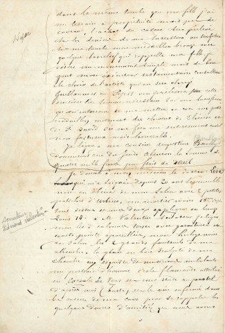 Testament de Louise Boullay veuve Mesnier dite Louise Vallory, donation et legs à la ville d'Alençon (22 mars 1889).