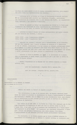 Cimetière de Courteille, extension. Assainissement, raccordement de la commune de Damigny sur le réseau de la Z.I.N.