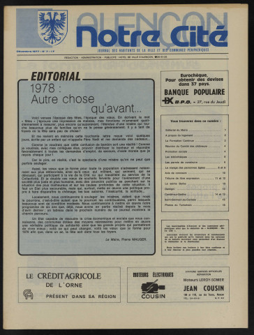 Alençon Notre Cité, journal des habitants de la Ville et des communes périphériques n°7 (décembre 1977).
