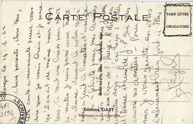 Alençon (Orne), "La monteras-tu la côte pour voir Alençon", carte postale humoristique à système couleur, Artaud père et fils, éditeur, Nantes, éditions Gaby,sd, (14x9), AMA.