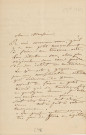 Lettre autographe signée de l'écrivaine Regnauld de Prébois Adèle à l'acteur Adolphe Laferrière [1863].