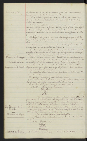Hôtel de Ville, travaux de réparations, désignation de l'architecte chargé de la direction. Caisse d'épargne, administrateurs, désignation par le Conseil. Legs Chesneau de la Drourie, nominations de délégués. Débits de boissons