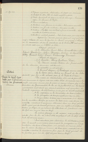 Sommaire sur les affaires à délibérer. Octroi, projet de tarif type dressé par l'administration des finances