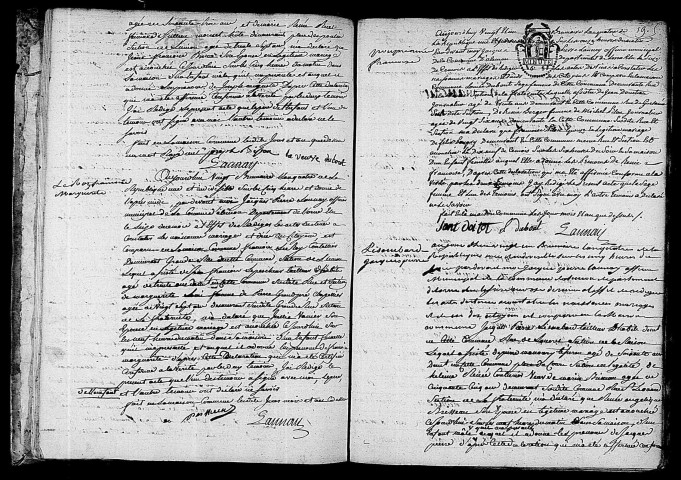 Acte de naissance de BISSON Joseph Auguste (11 novembre 1795),acte de naissance de LEROY Françoise Marguerite (11 novembre 1795),acte de naissance de POUPRY Renée Françoise (10 novembre 1795),acte de naissance de LISAMBARD Jacques Pierre (12 novembre 1795).