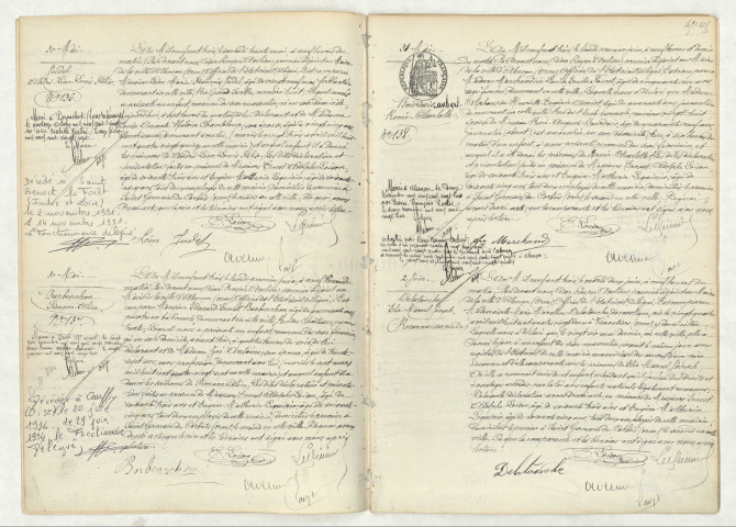 Acte de naissance de JUDEL André Léon Louis Félix (30 mai 1903),BARBENCHON Simone Alice (30 mai 1903),BOURDAIS AUBERT Renée Charlotte (31 mai 1903),reconnaissance de DELATOUCHE Elie Marcel Joseph (2 juin 1903).