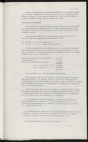 Voirie, déviation de la place Marchand Saillant à la rue Labillardière, élargissement du pont S.N.C.F. Viaduc du cimetière.